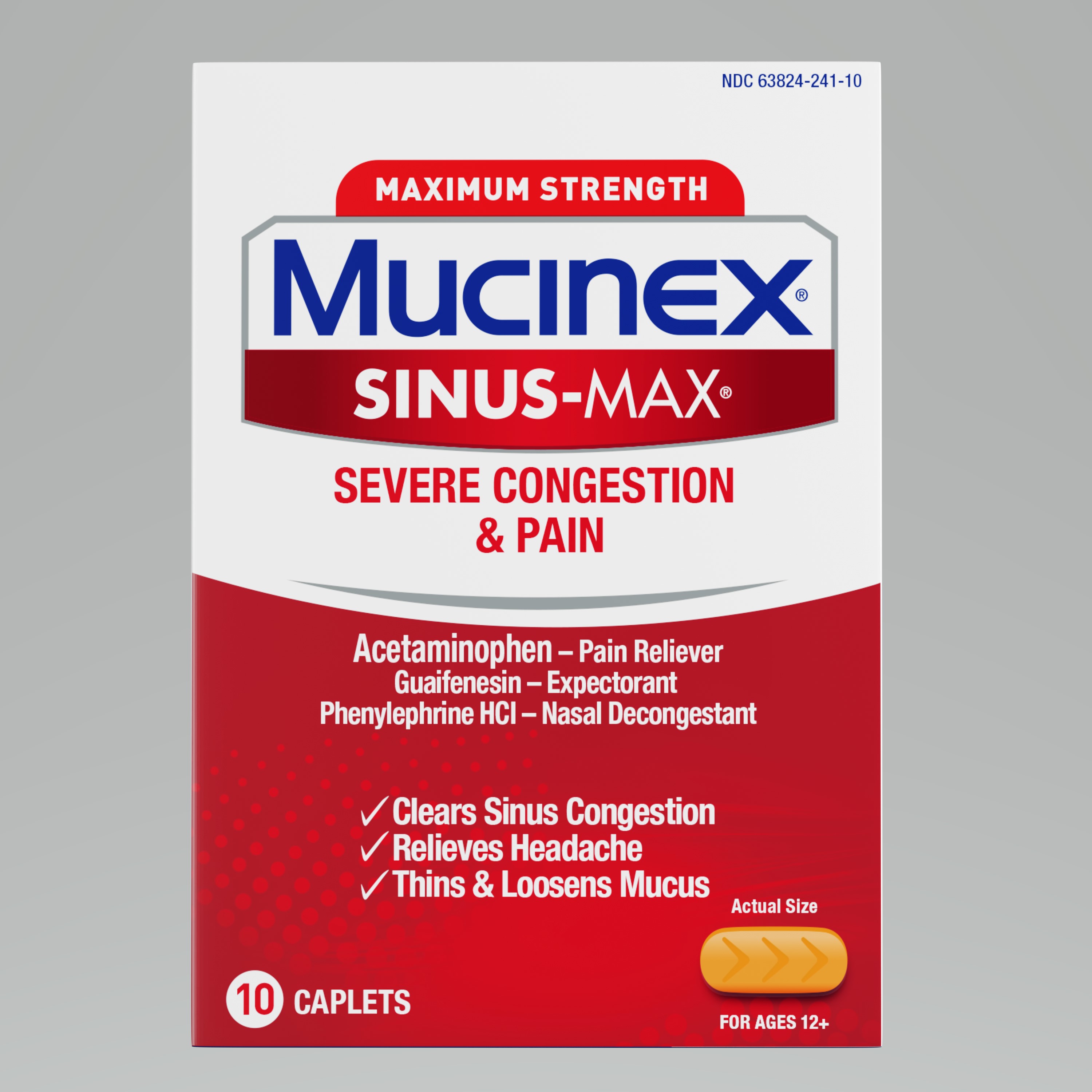 MUCINEX SINUSMAX Severe Congestion  Pain  Caplets